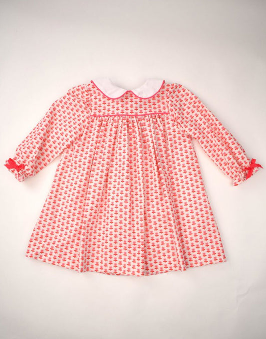 L/S Float Dress, Hearts Print