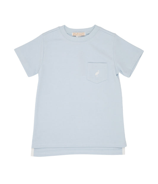 Carter Crewneck-Pocket- Buckhead Blue/Worth Ave White