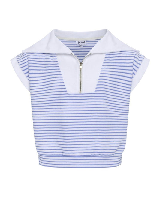 Callie Top Blue/White French Terry