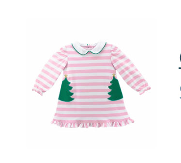 Christmas Tree Bryar Dress, Pink Knit