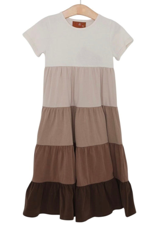 Brown Colorblock Maxi Dress
