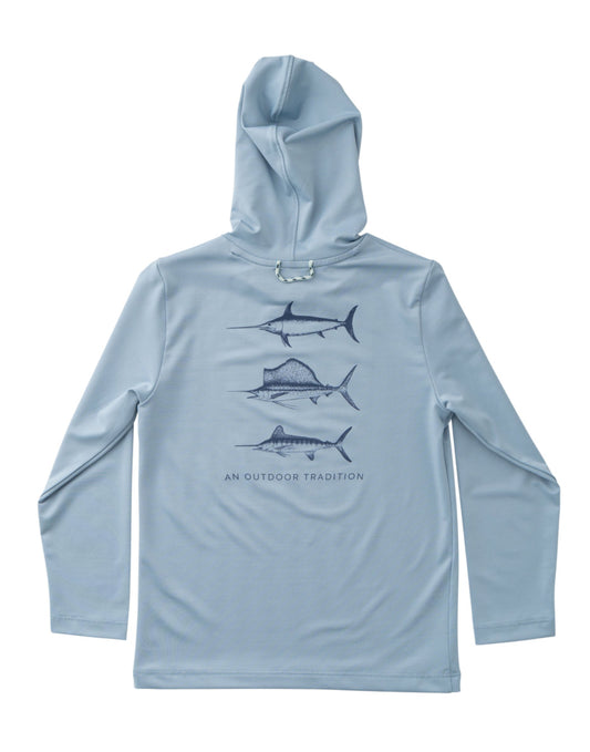 Pro Performance Hoodie Fishing Tee-Ash