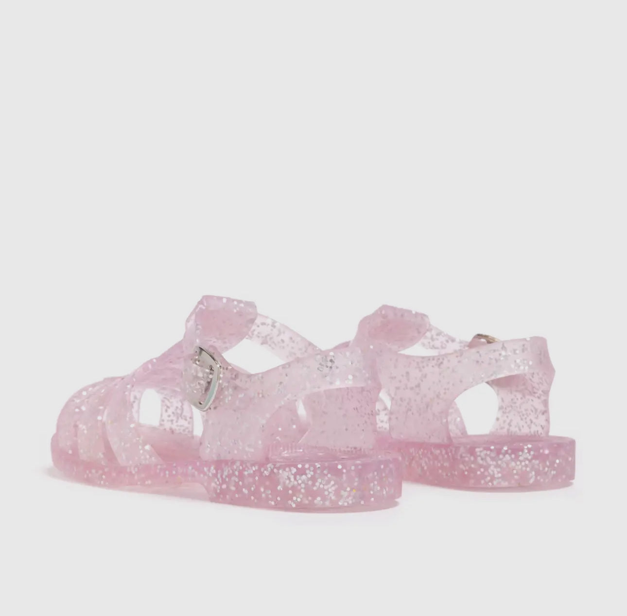 Jelly Sandals-Pink Glitter