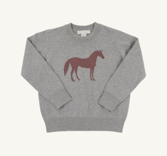 Isaac’s Intarsia Sweater-Grantley Gray (Heathered)/Horse