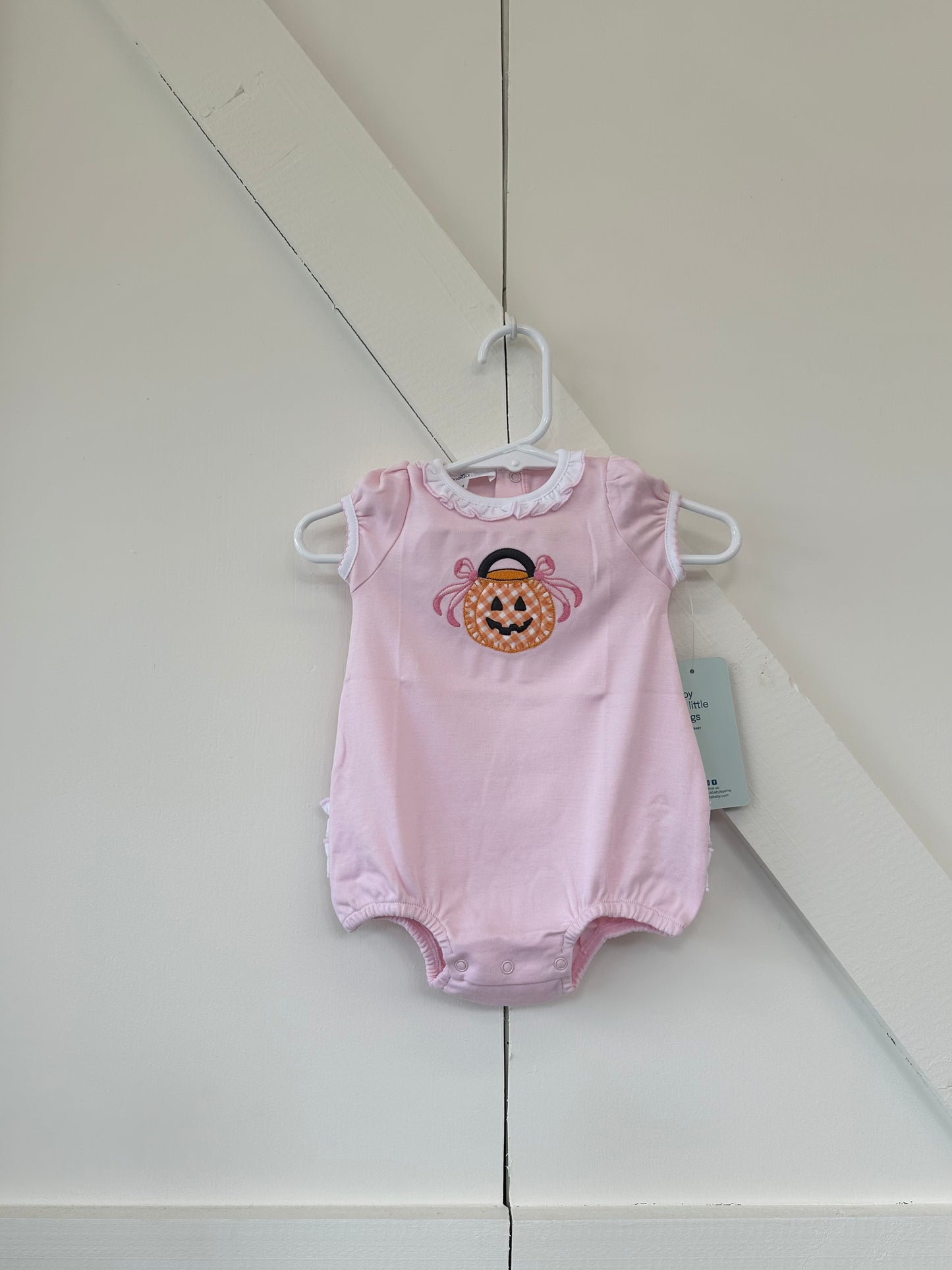 Trick or Treat Appliqué Pink Ruffle S/S Bubble