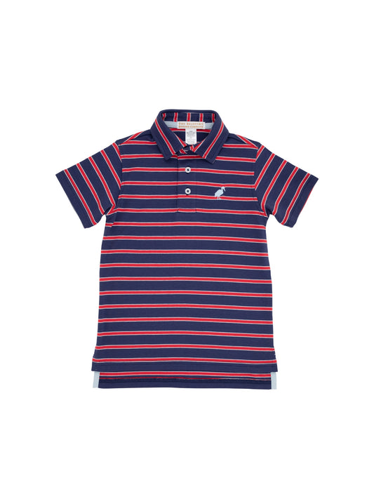 Prim and Proper Polo, Nantucket Navy Richmond Red Buckhead Blue Stripe