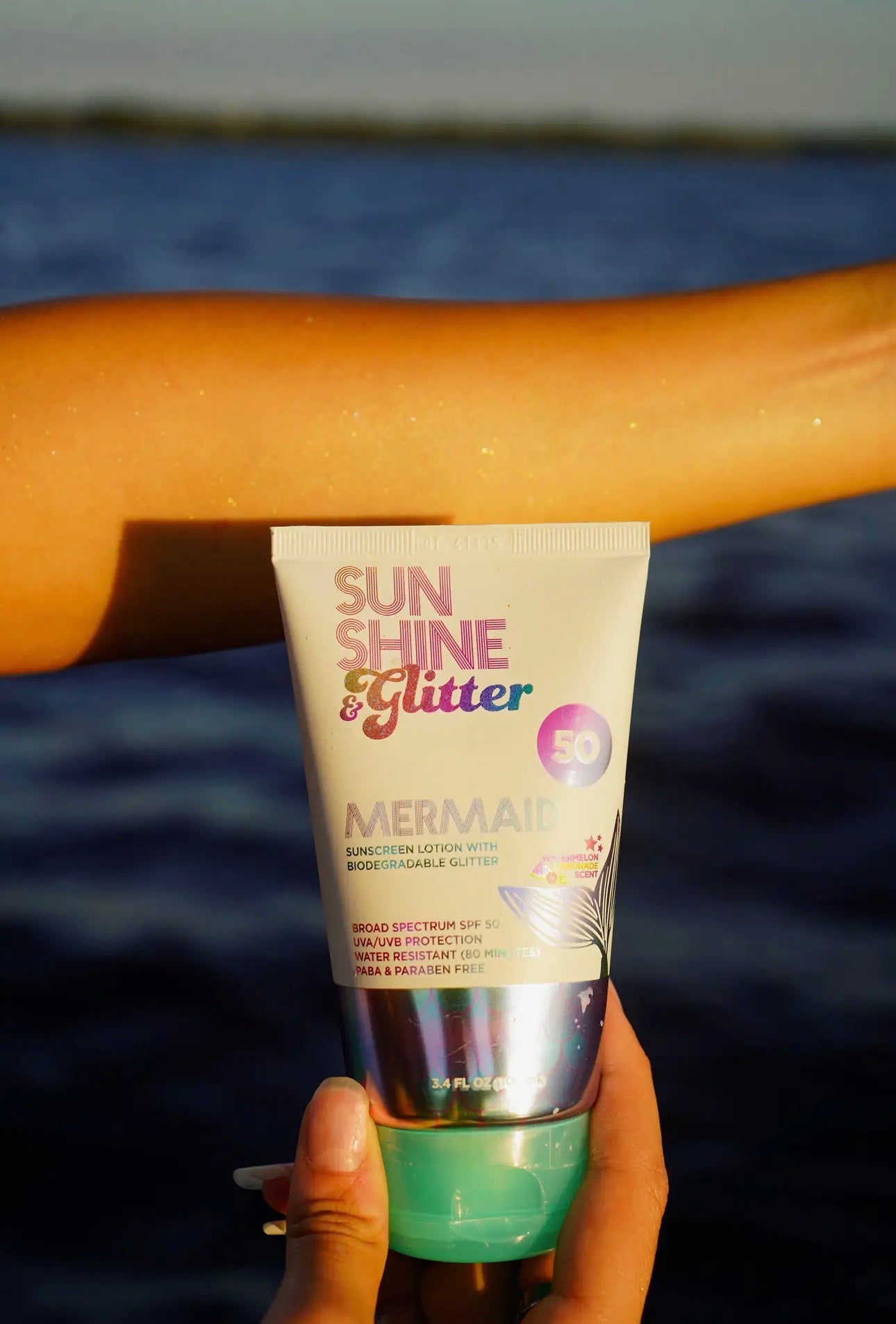 Mermaid Biodegradable Glitter Spf 50- Watermelon Lemonade Scent