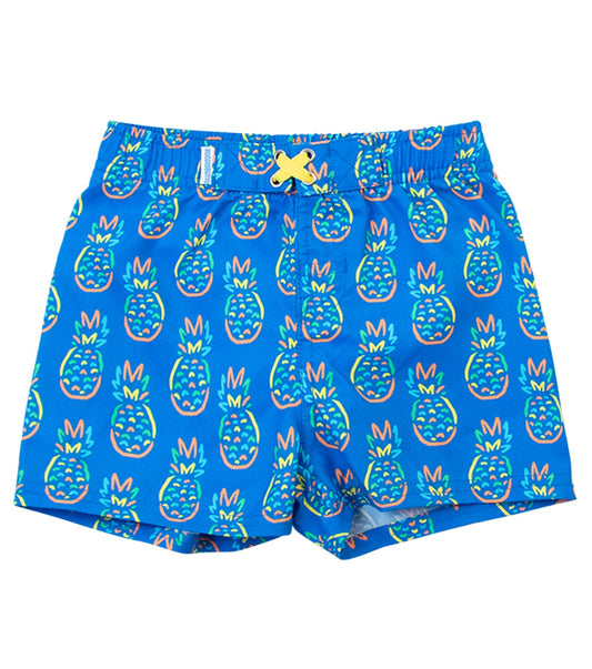 Swim Trunks- Neon Blue Pineapples