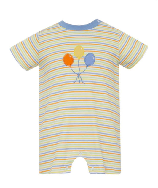 BALLOONS BOY´S- Blue orange multi color knit stripe romper