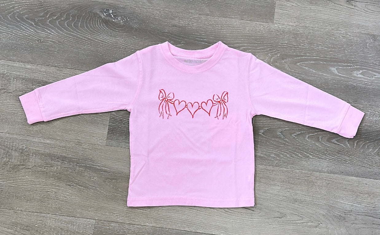 LS Light Pink Heart Banner T-Shirt (LS Light Pink Heart Banner T-Shirt)