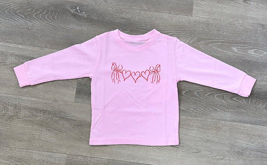 LS Light Pink Heart Banner T-Shirt (LS Light Pink Heart Banner T-Shirt)