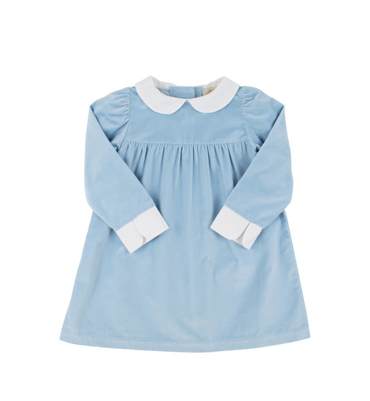 Patsy’s Dinner Party Dress-Barrington Blue/Worth Ave White