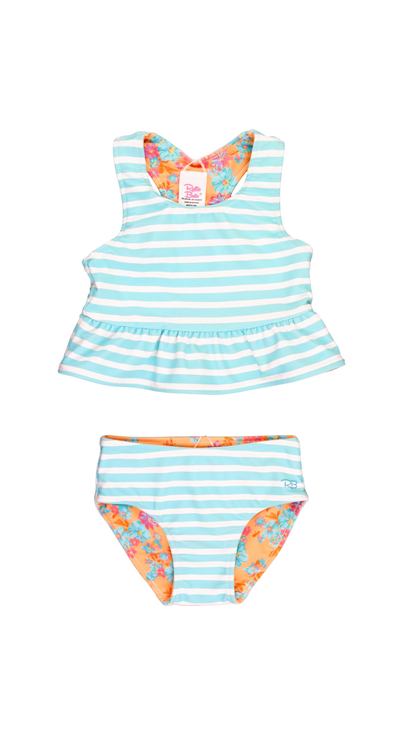 Reversible Peplum Tankini-Vibrant Valley