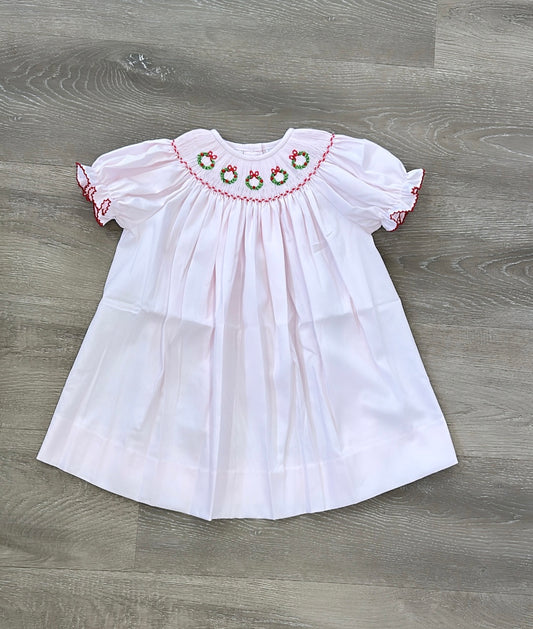 Light Pk Christmas Wreaths Smocked Bishop