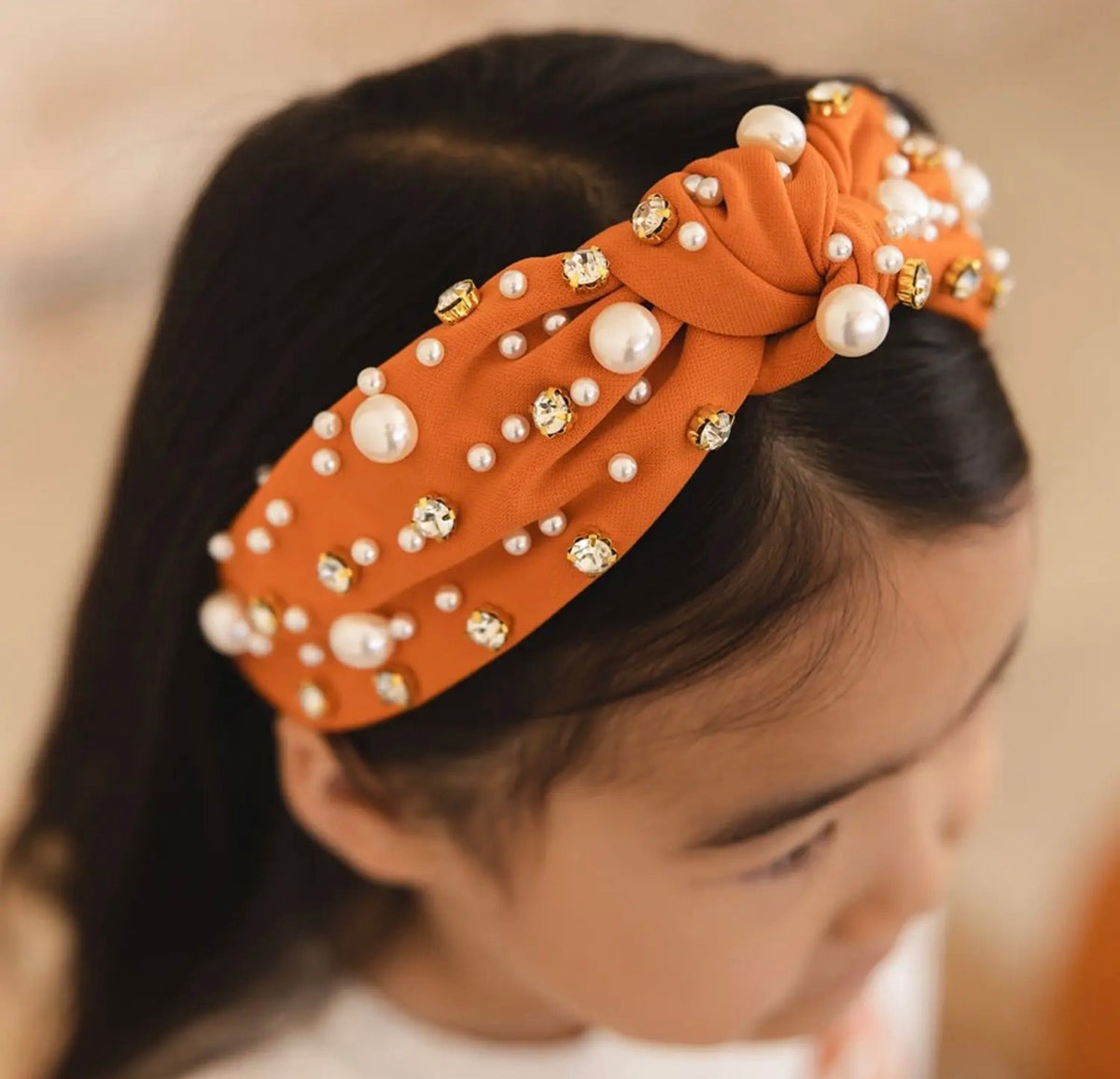 Spice Pearl Gemstone Headband-Small