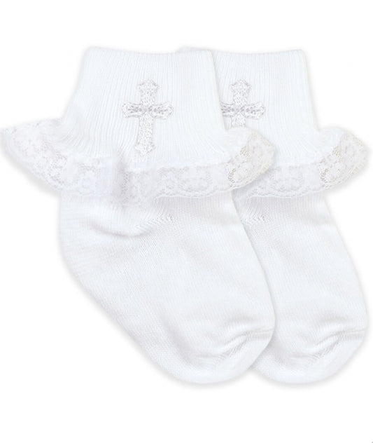 Jefferies Socks Smooth Toe Christening Lace Socks 1 Pair