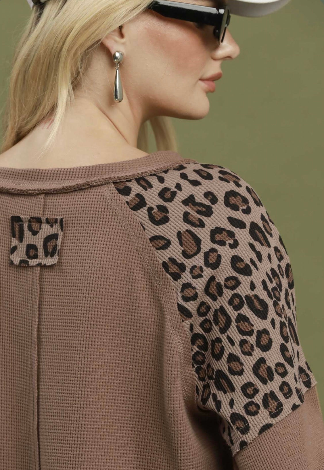 Mocha Leopard Mix Thermal Top