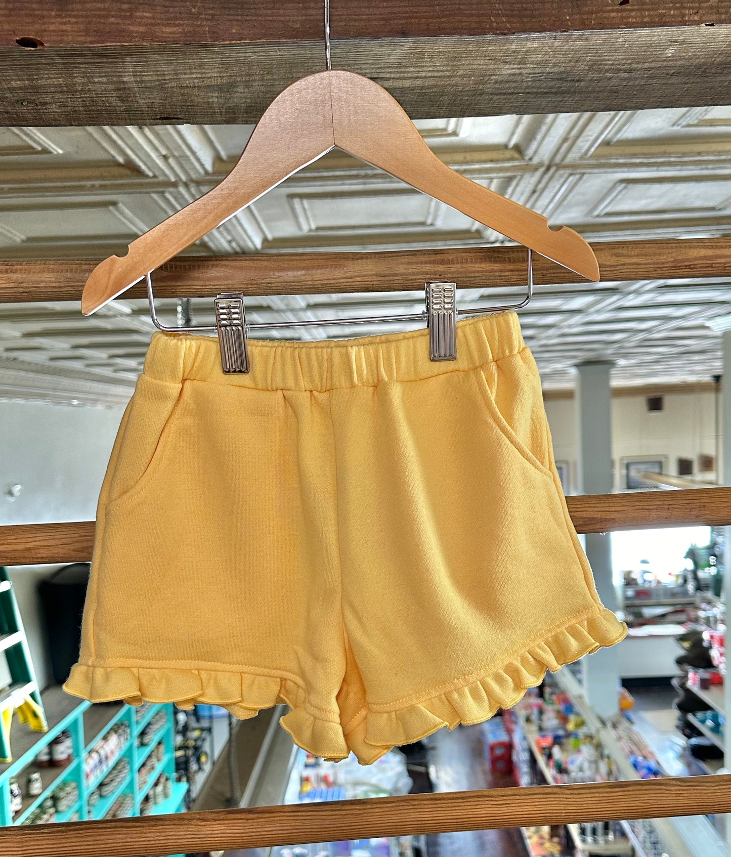 Yellow Ruffle Shorts