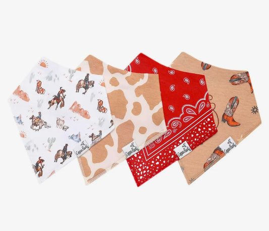 Boone- 4 Pack Baby Bandana Bibs