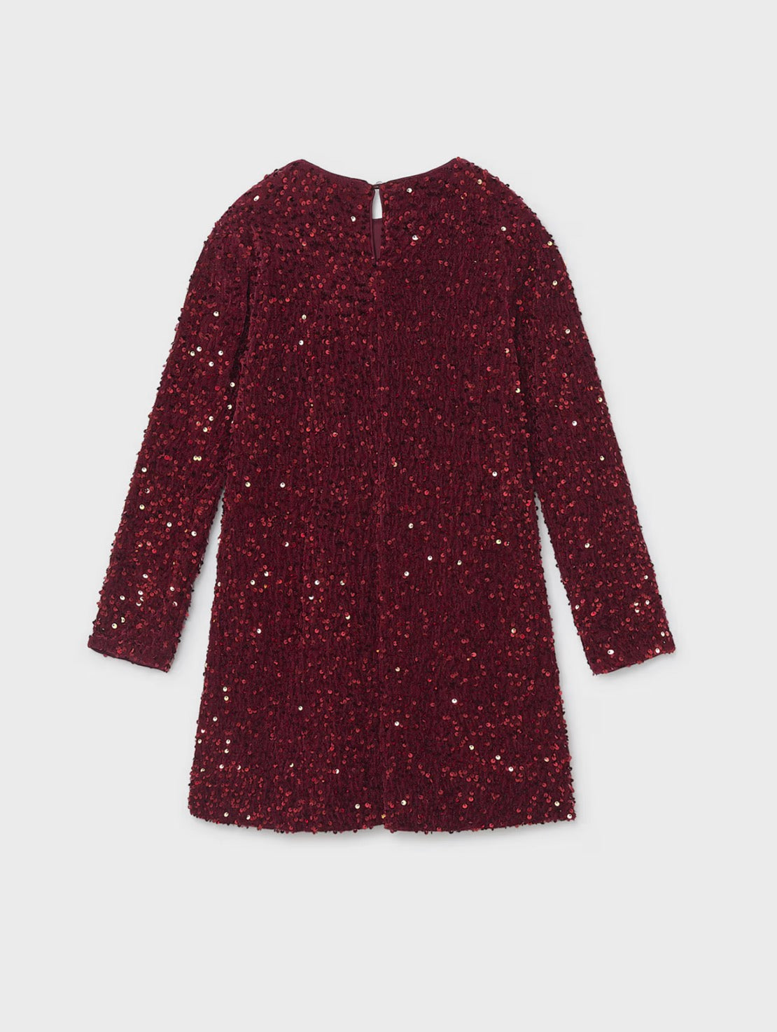Maroon-Girl Velvet Sequin Dress