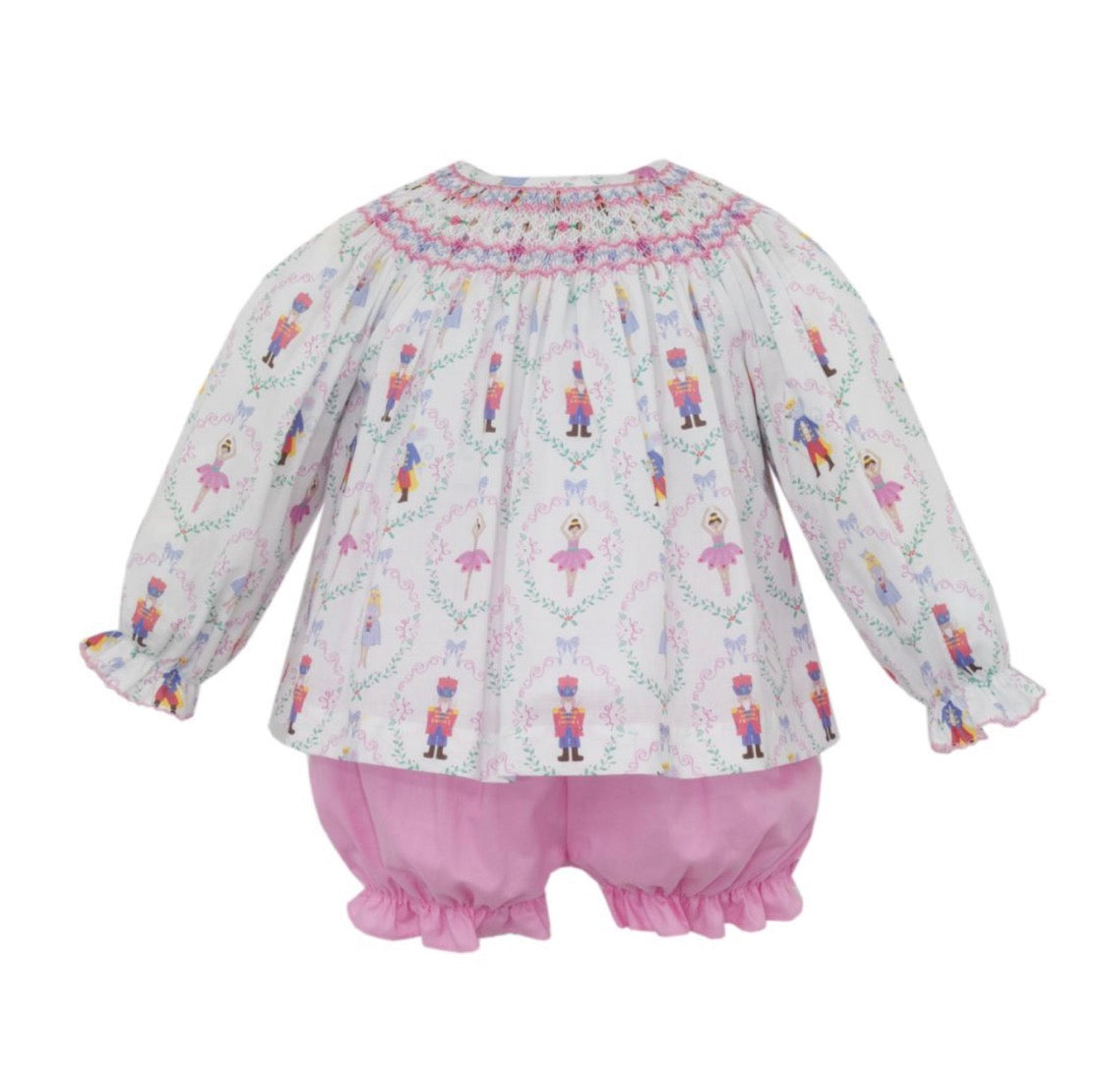 Nutcracker Print Bishop Bloomer Set L/S