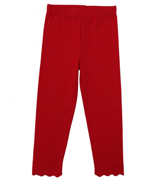 Scallop Leggings- Red