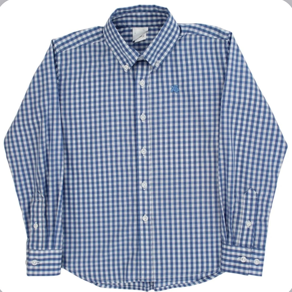 Roscoe Button Down Shirt - Blue Check