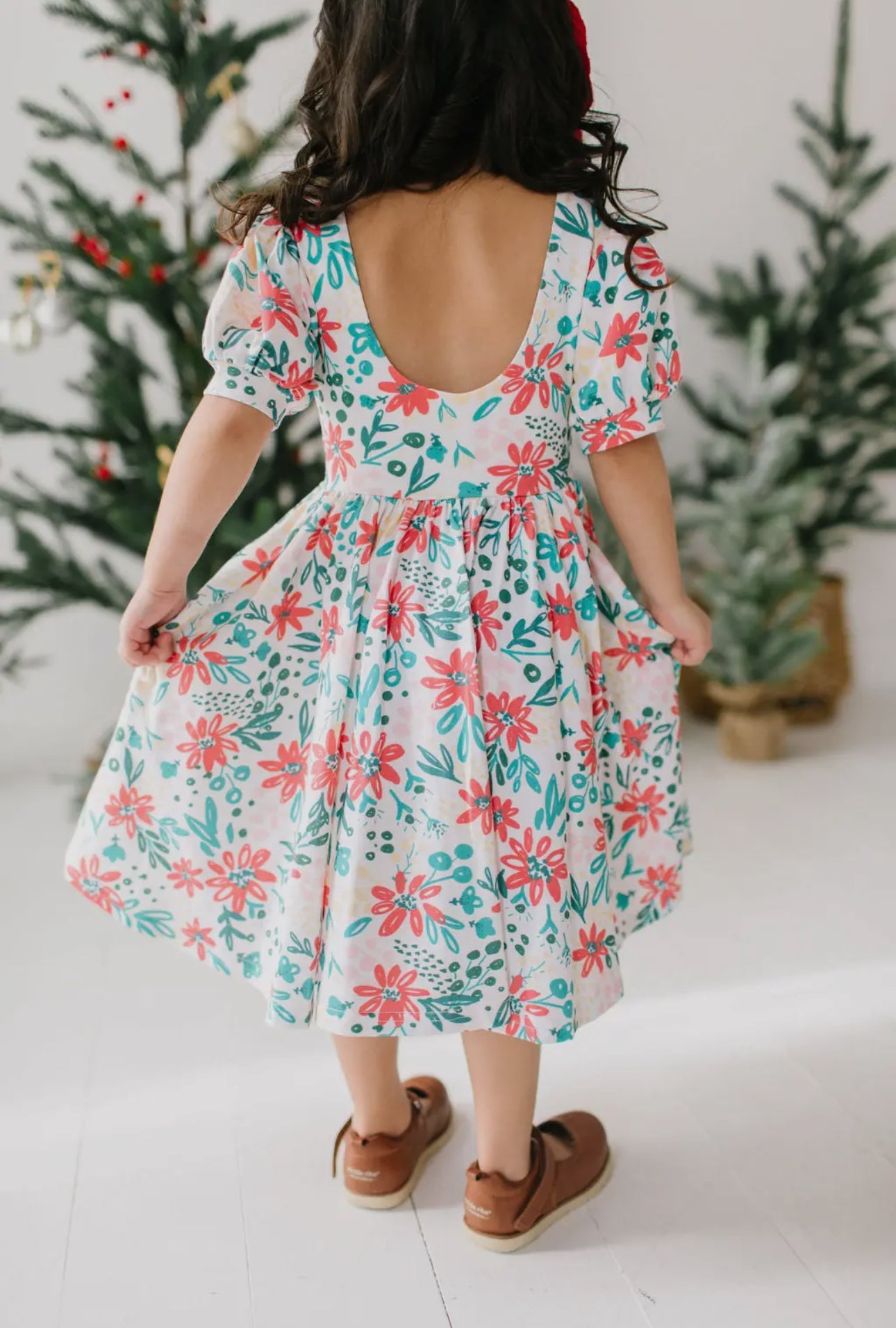 Puff Dress in Holiday Floral