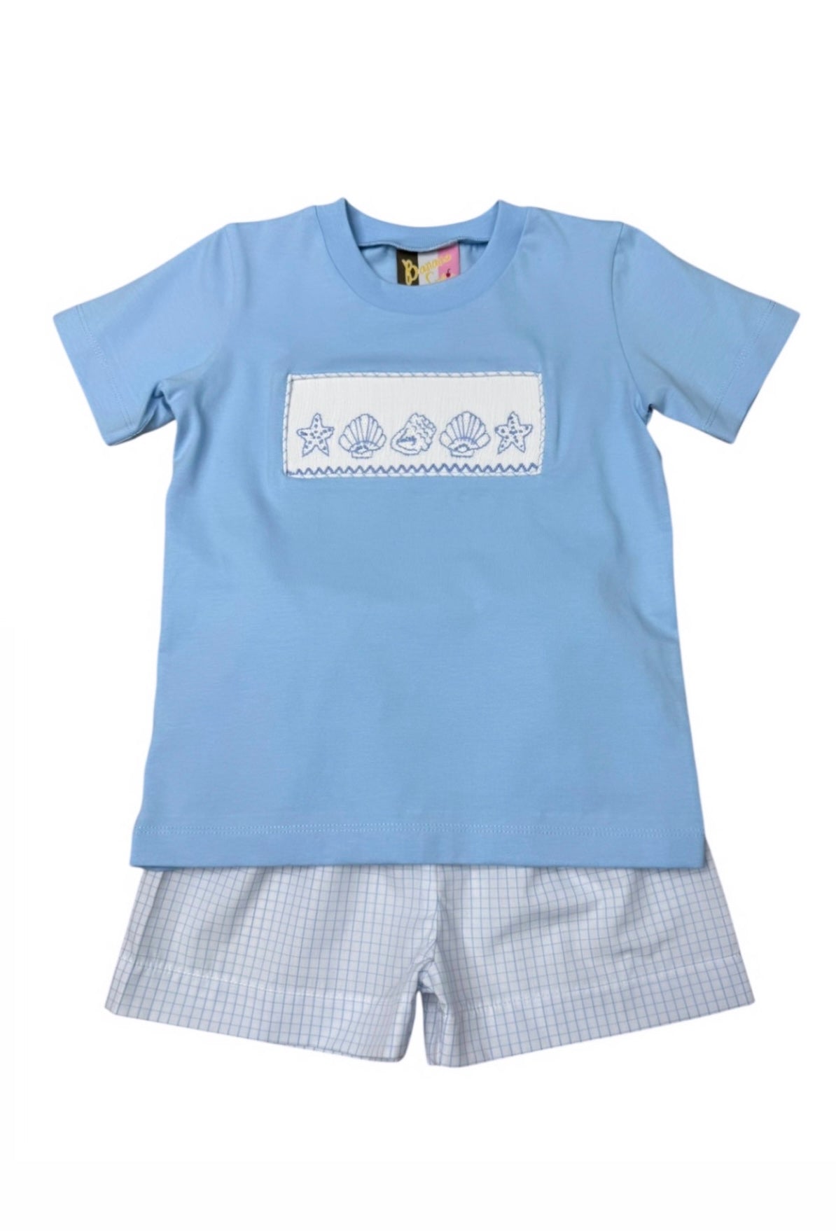 Seashell Smocked Boys Short Set