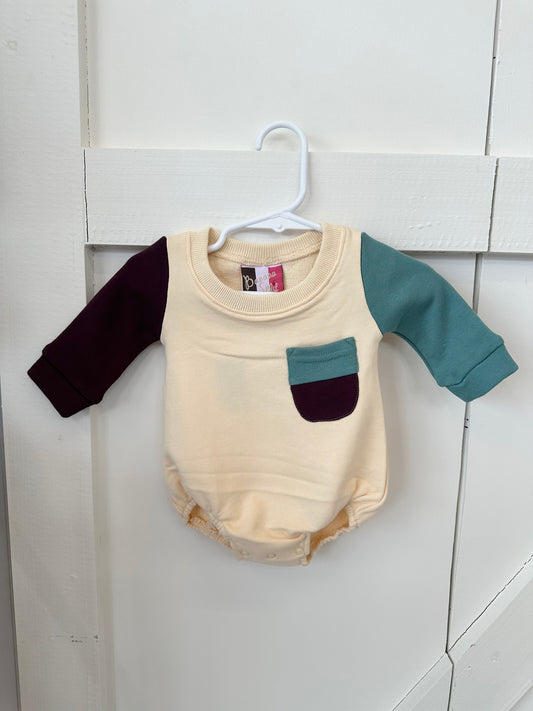 Colorblock Sweatshirt-Tan