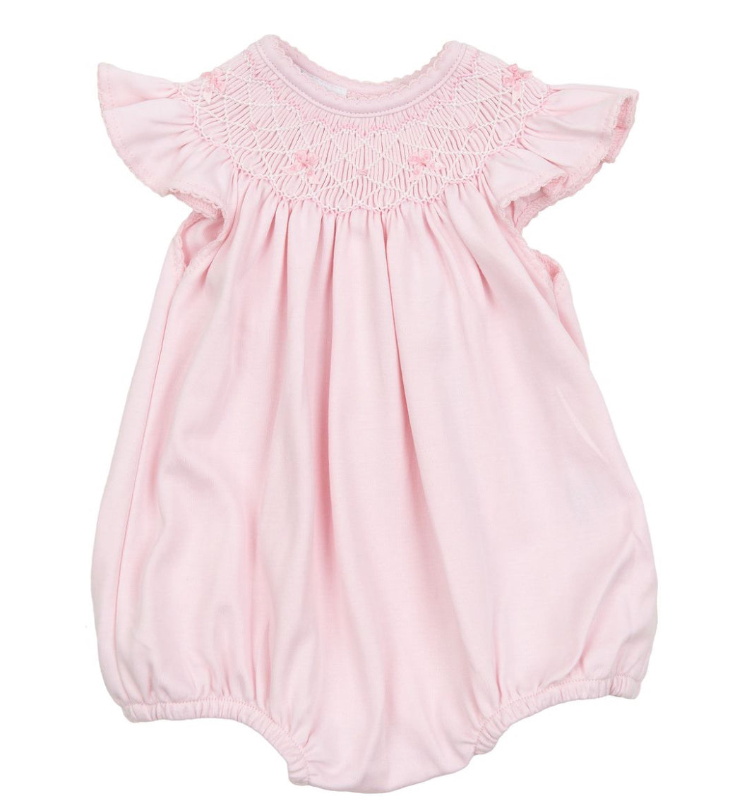 Amelia's Classics Pink Solid Bishop Flutters Bubble