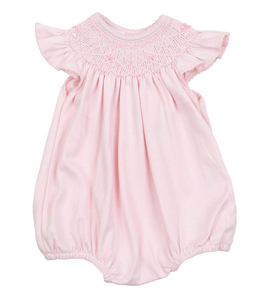 Amelia's Classics Pink Solid Bishop Flutters Bubble