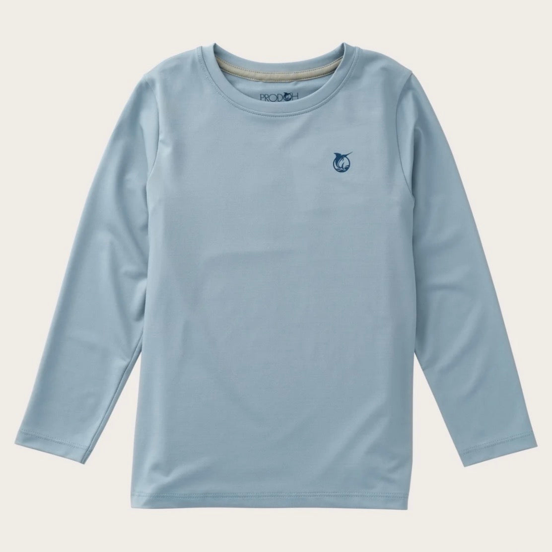 Boys' Pro Performance Long Sleeve T-shirt in Arona Blue with Rainbow Trout Art