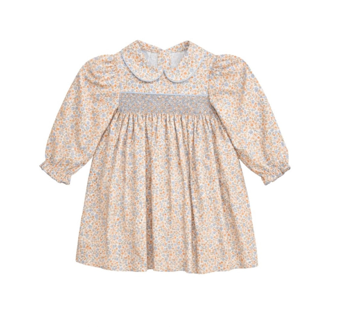 Cora Smocked Long Sleeve Dress, Fall Ditsy Floral