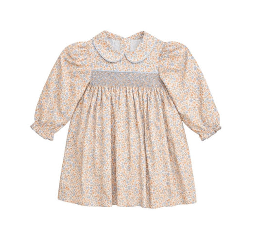 Cora Smocked Long Sleeve Dress, Fall Ditsy Floral