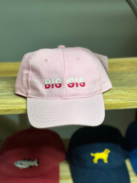 Kids Big Sis Baseball Hat-Light Pink