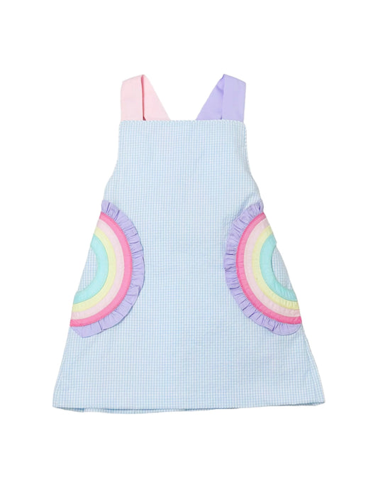 RAINBOW SKYE DRESS,
LIGHT BLUE MINI
SEERSUCKER
