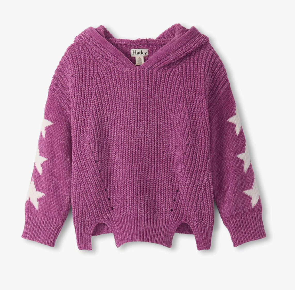 Girls Radiant Orchid Chenille Pullover Sweater