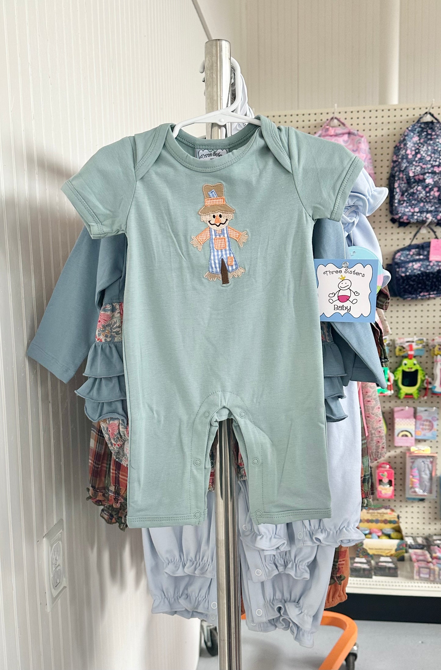 Scarecrow Appliqué Boys Romper