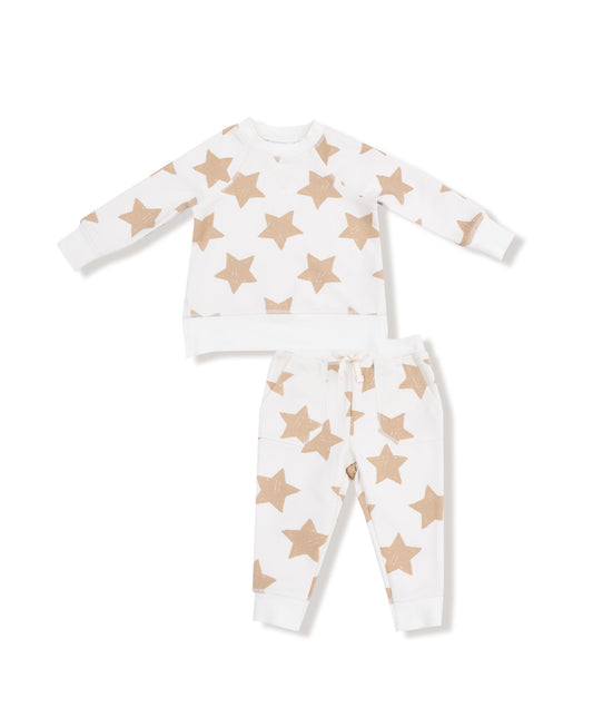 French Terry Stars Raglan Sweatshirt and Jogger Set