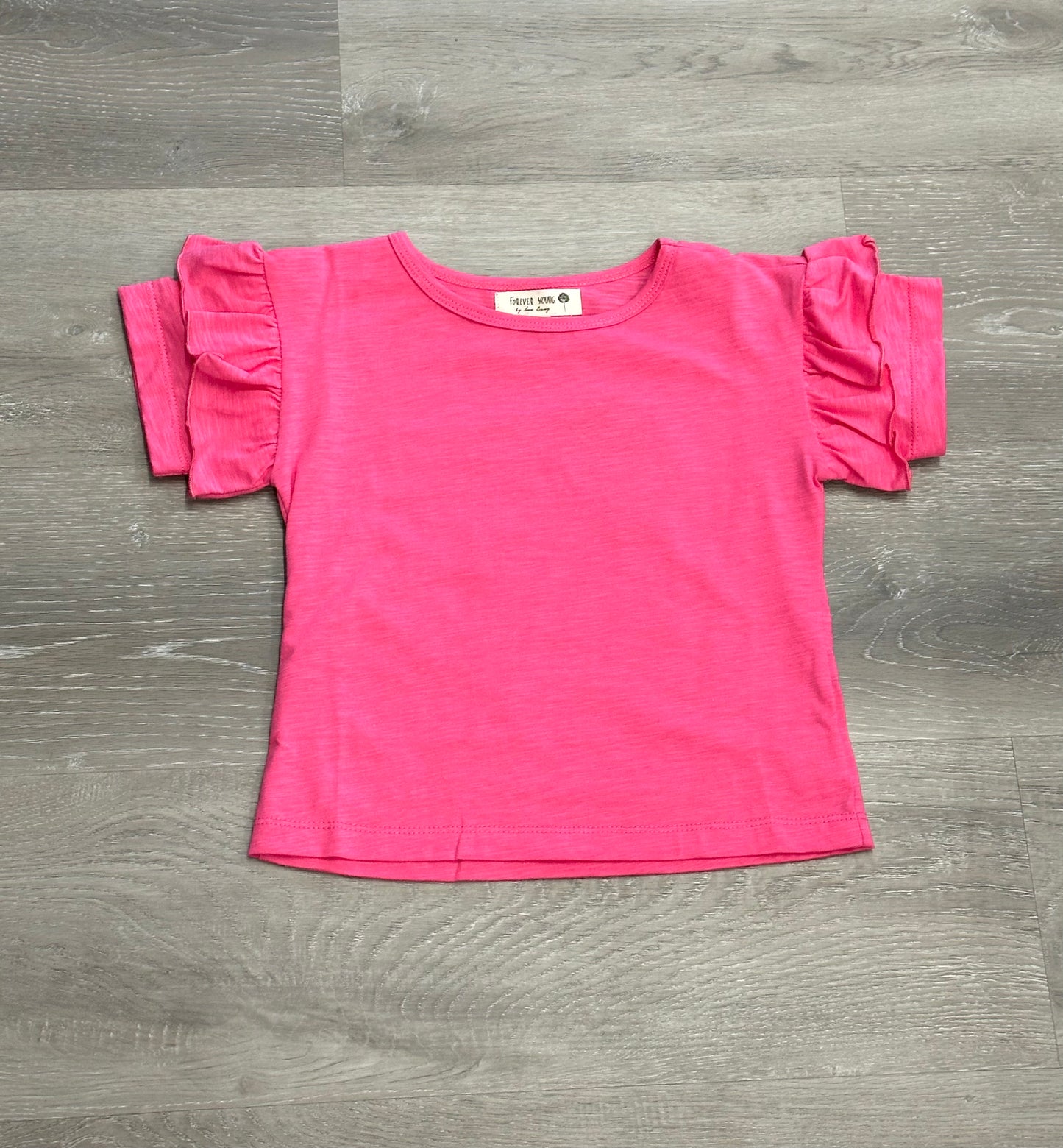Pink Shirt, Ruffle Sleeve