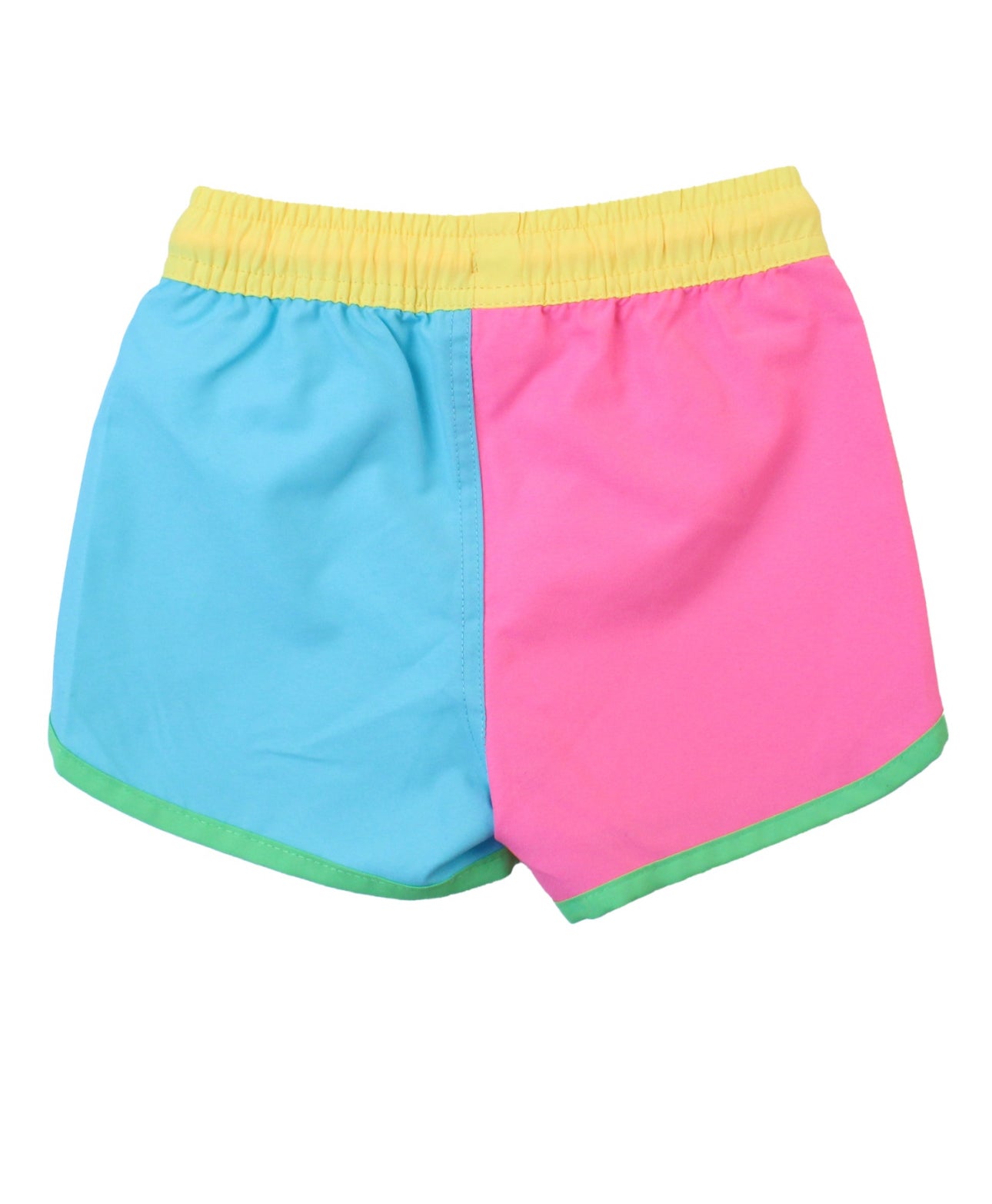 Dolphins Hem Swim Trunks- Neon Colorblock