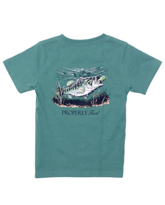 Boys Set The Hook SS Marine Green