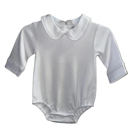 Girls White Long Sleeve Onesie