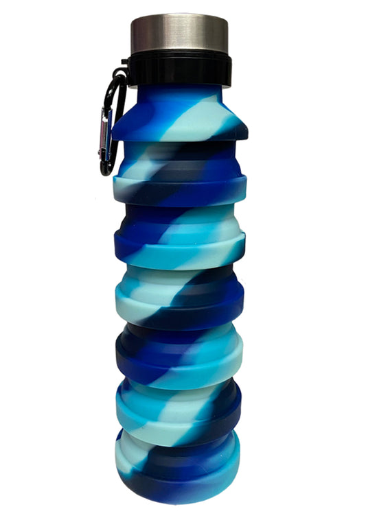 Ocean Waves Collapsible Water Bottle