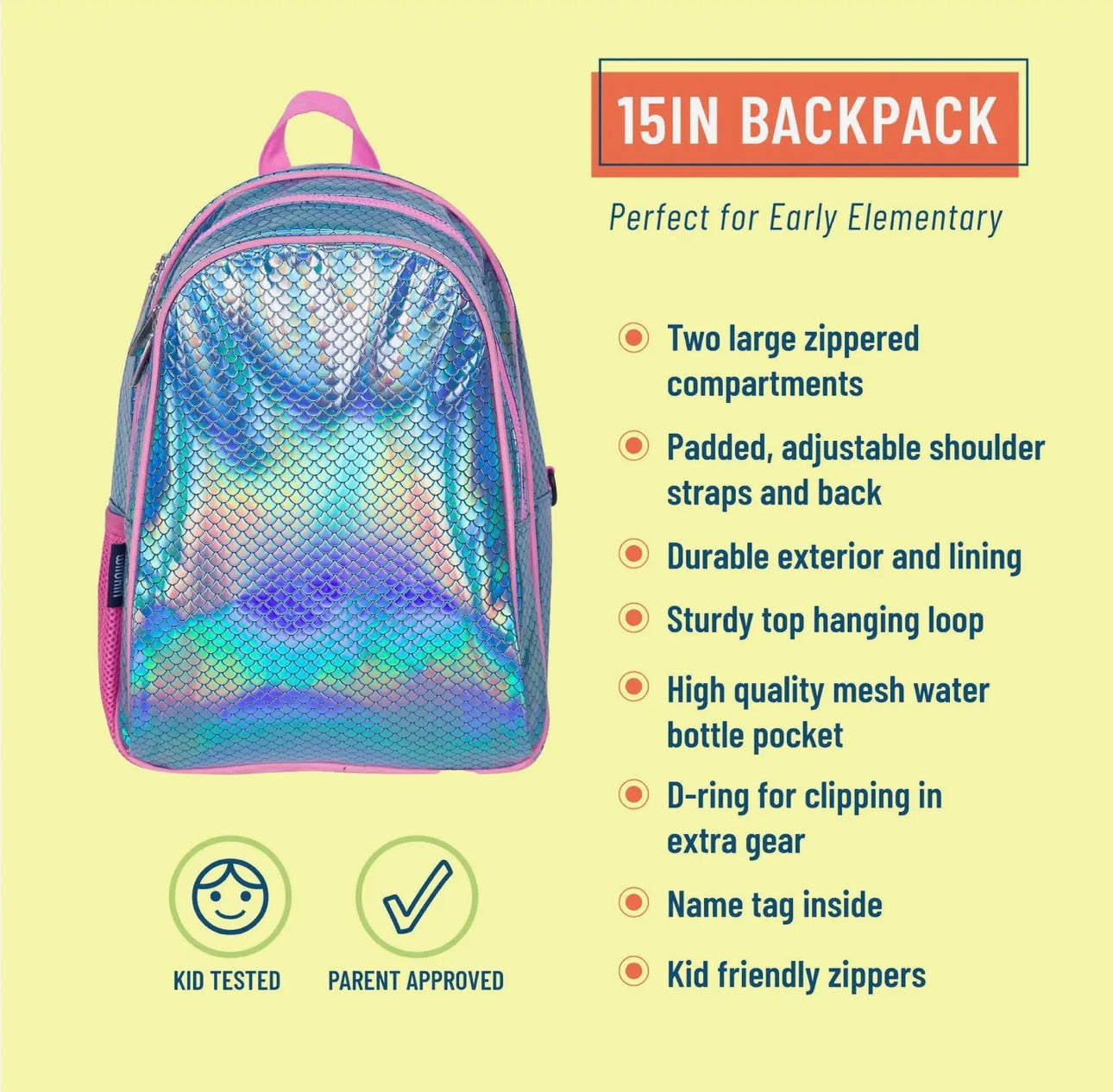 Mermaid Scales Backpack-15in