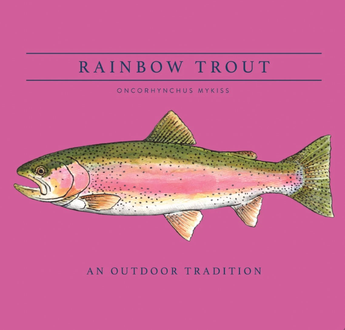 Girls' Pro Performance Long Sleeve T-shirt in Phlox Pink with Rainbow Trout Art