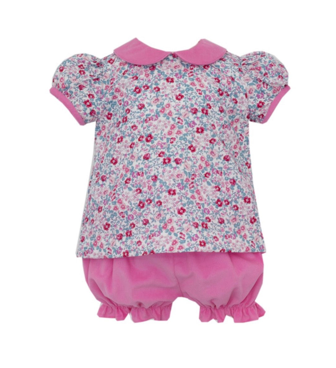 Pink Floral Print Bloomer Set