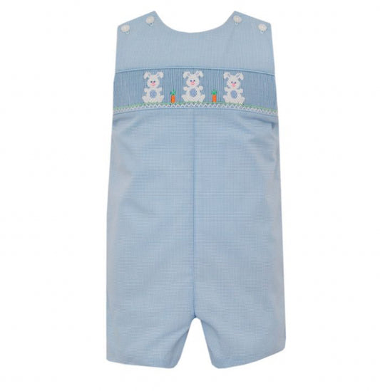 BUNNIES BOY´S - Lt.blue microcheck boy's jon jon