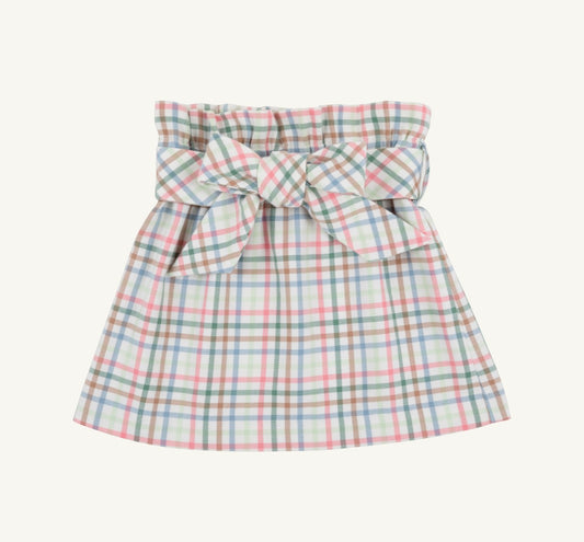 Beasley Bow Skirt-Woven Yarn- Manalapan Plaid